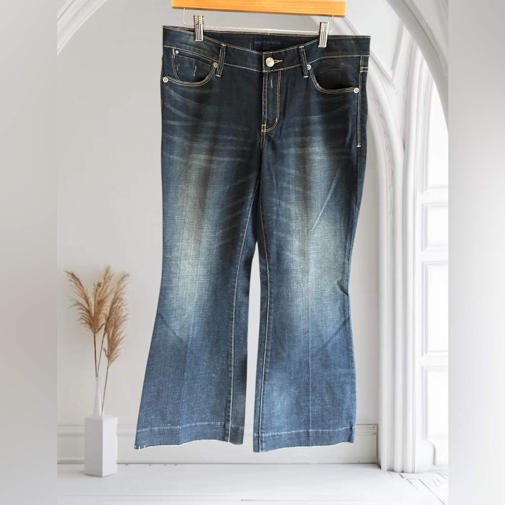 MARTIN + OSA Flare Fit Jeans Stretch Slight Distress Y2K 31